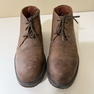 Johnston & Murphy Brown Leather Boots Mens 9 Chukka Lace Up Ankle Boots